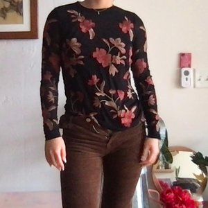 La Bellum Hillary Scott Embroidered Mesh Top